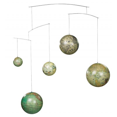 Old World Terrestrial Globe Mobile Hanging Decor Mercator Hondius Vaugondy Weber   271507573247